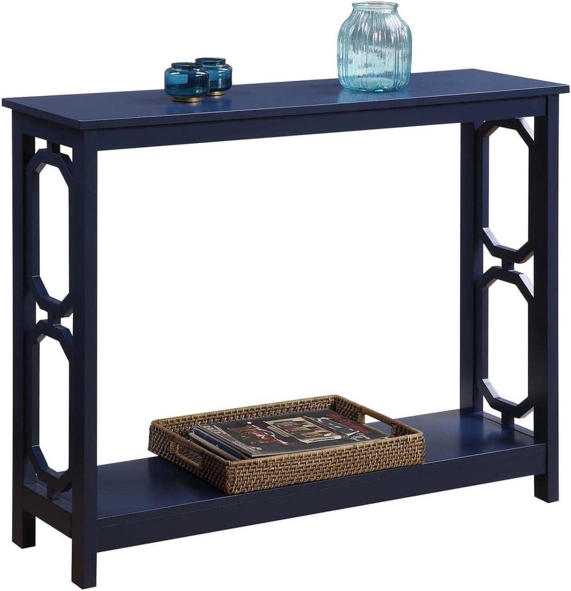 Convenience Concepts Omega Console Table with Shelf, Cobalt Blue