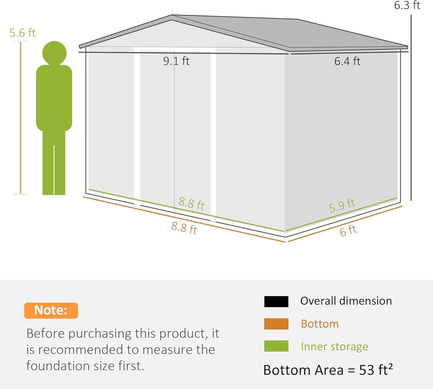 Outsunny Metal Storage Shed