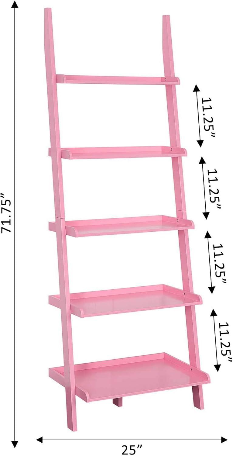 Convenience Concepts American Heritage Bookshelf Ladder, Light Pink