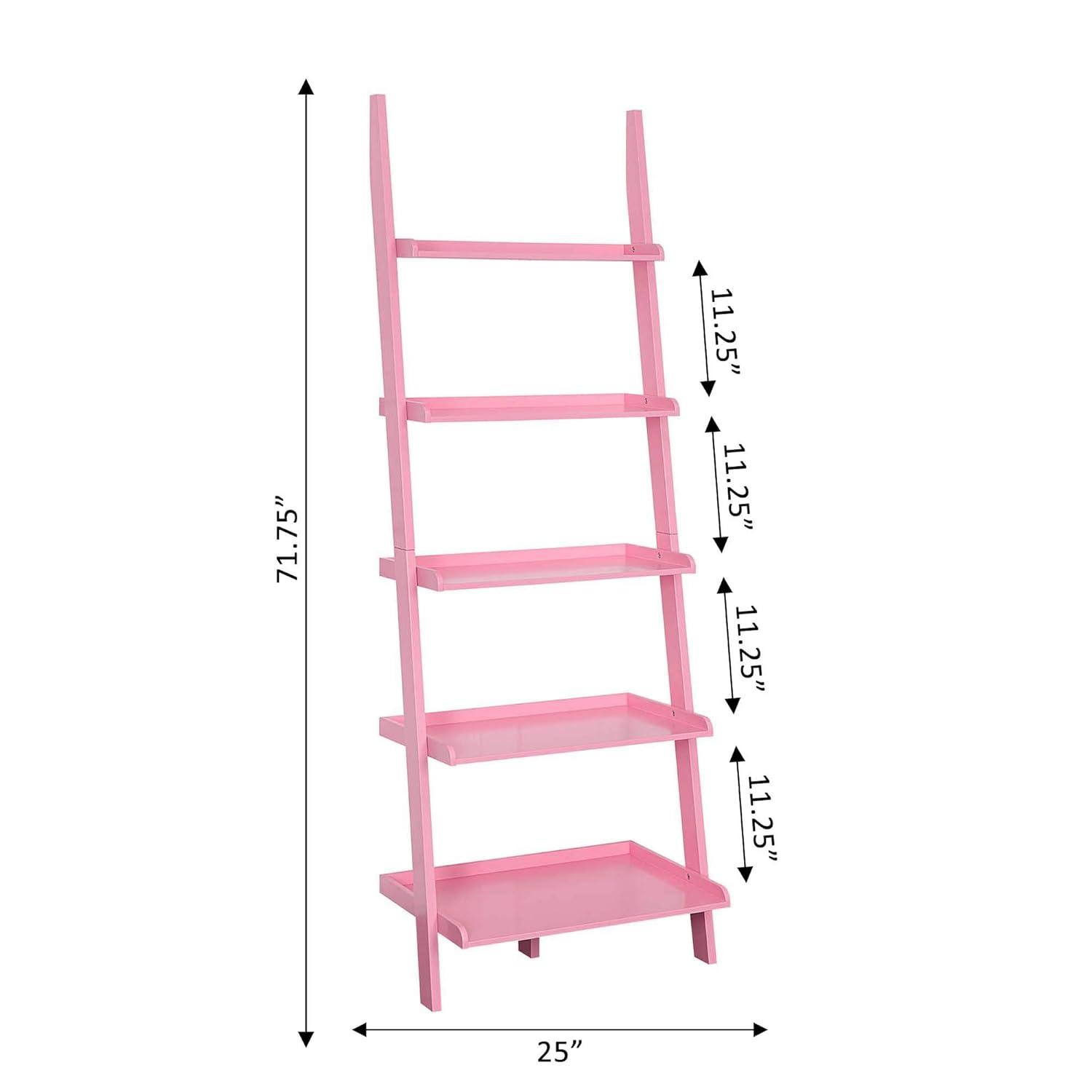 Convenience Concepts American Heritage Bookshelf Ladder, Light Pink