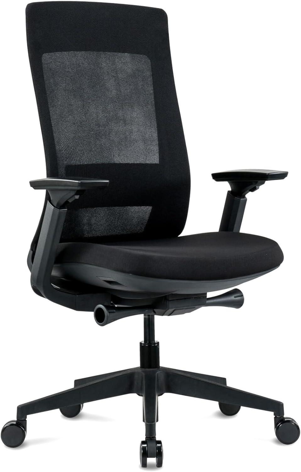 Eurotech Elevate Ergonomic Adjustable Office Chair, White Frame Gray Mesh