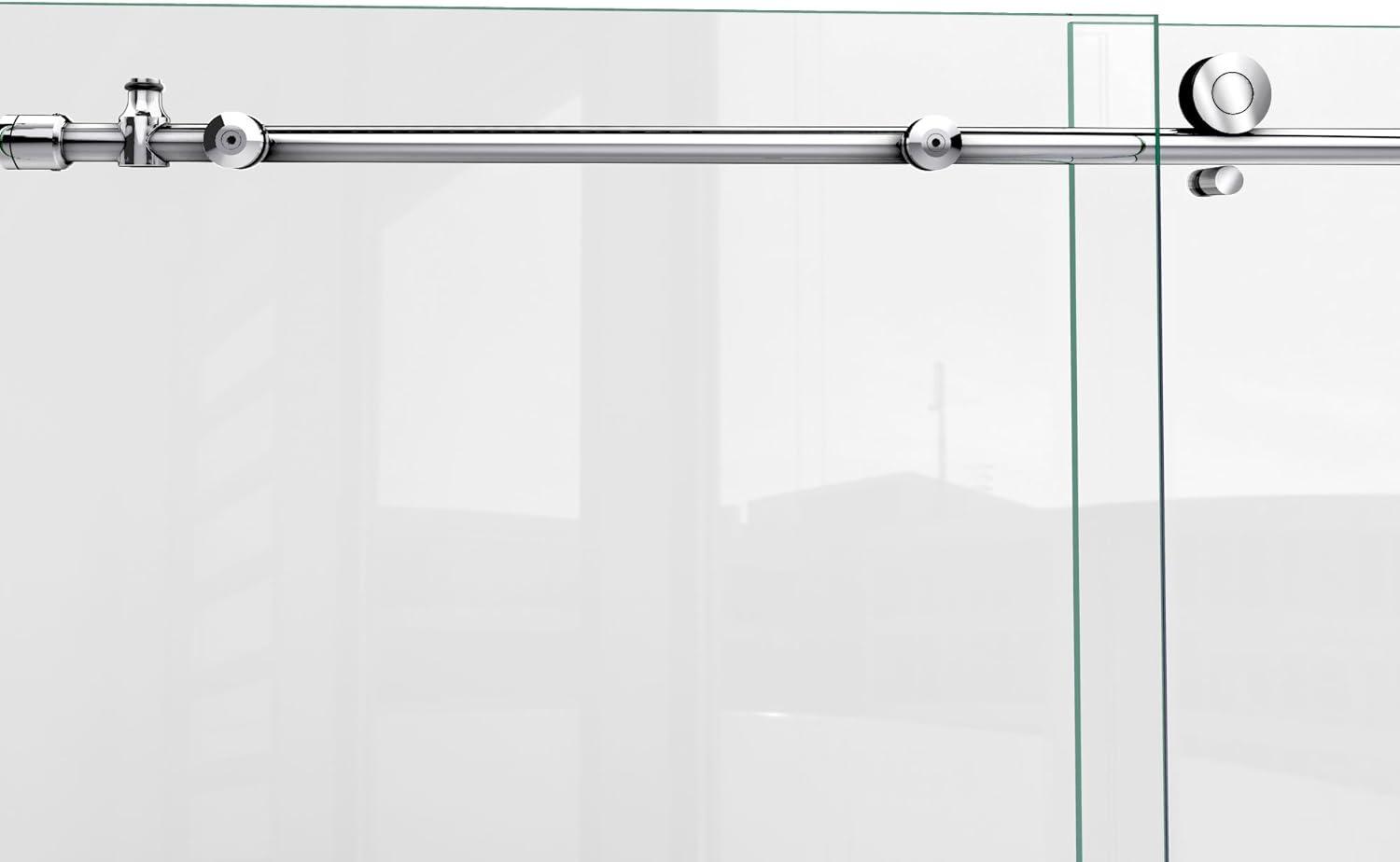 Enigma-X Frameless Sliding Shower Door with Polished Stainless Steel