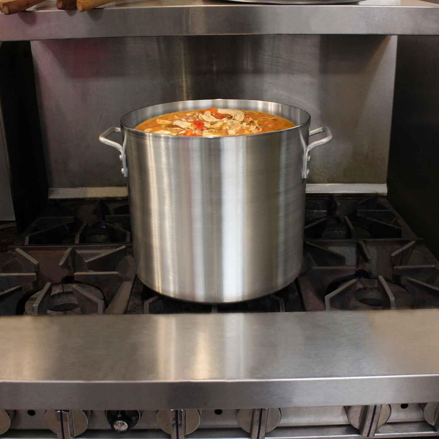 24 Quart Aluminum Stock Pot, Silver