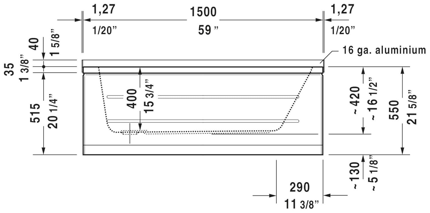 D-Code 59" x 30" Drop In Soaking Bathtub