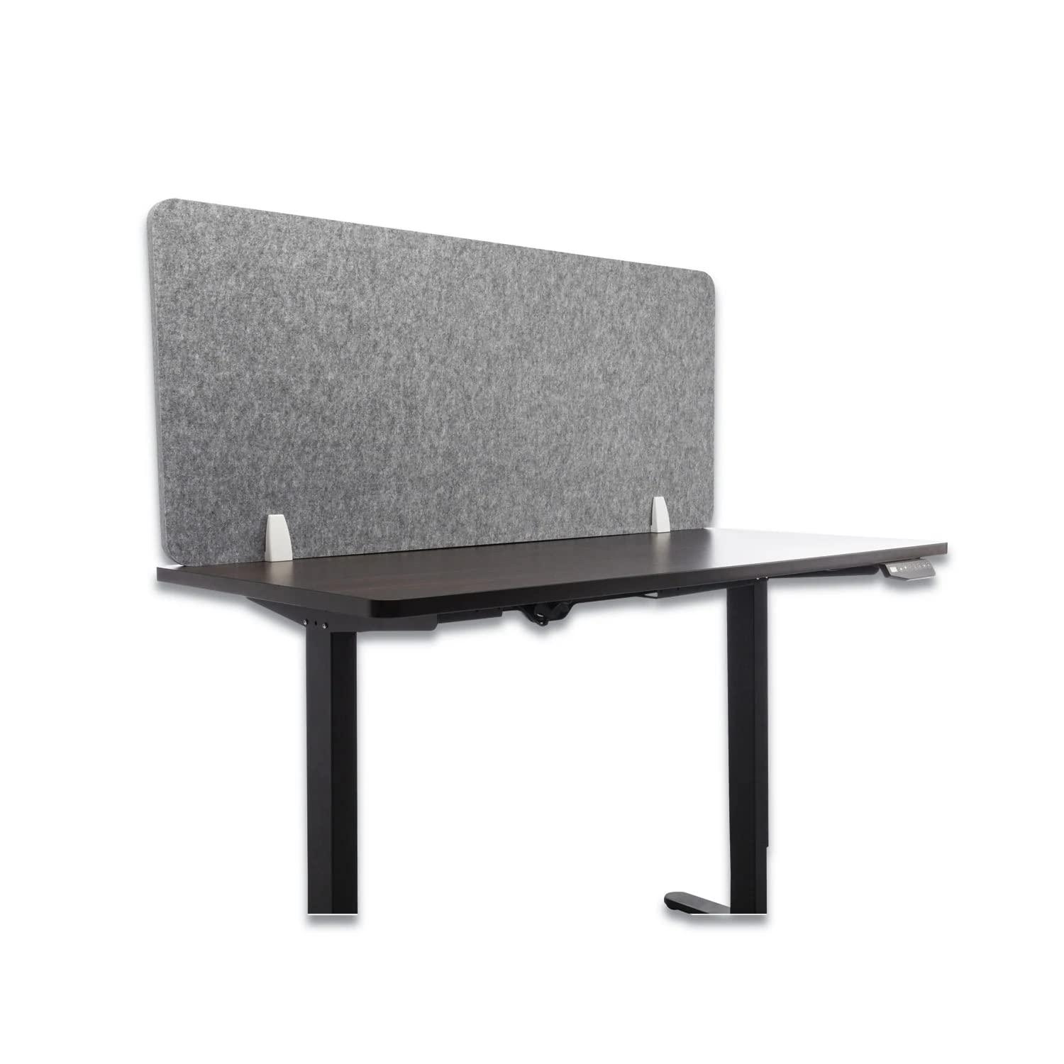 Lumeah Desk Screen Cubicle Panel and Office Partition Privacy Screen, 54.5 x 1 x 23.5, Polyester, Gray