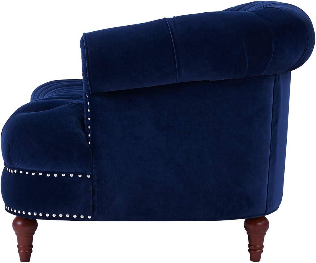 Jennifer Taylor Home La Rosa 84" Victorian Chesterfield Living Room Tufted Sofa Couch, Navy Blue