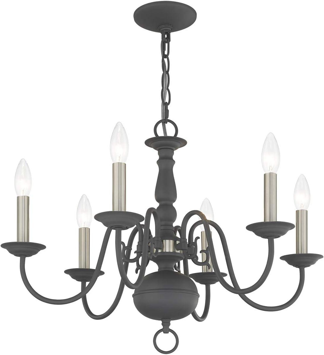 Livex Lighting Williamsburgh 6 - Light Chandelier in  Scandinavian Gray