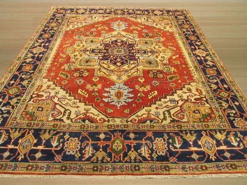 EORC Rust Hand-Knotted Wool Traditional Oriental Rug - Timeless Elegance and Luxurious Craftsmanship