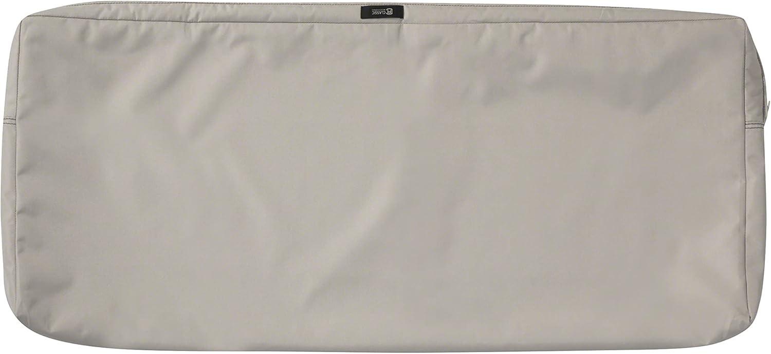 Classic Accessories Ravenna Water-Resistant Patio Bench/Settee Cushion Cover, 42 x 18 x 3 inch, Mushroom