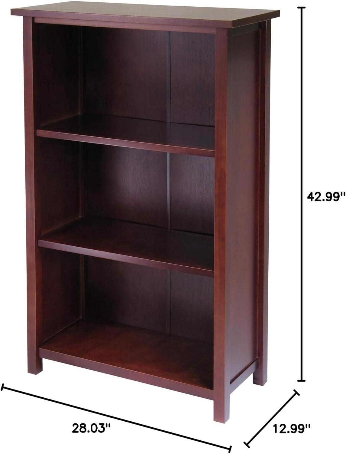 42.99" 7pc Verona Set Storage Shelf with Folding Fabric Baskets Walnut - Winsome: Mid-Century Modern, Wood Composite