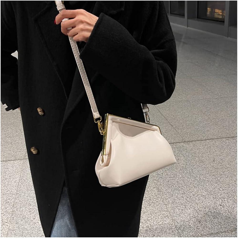 Women Shoulder Bags Crossbody Bag PU Leather Hobo Handbags Clutch Purse with Metal Clasp Closure