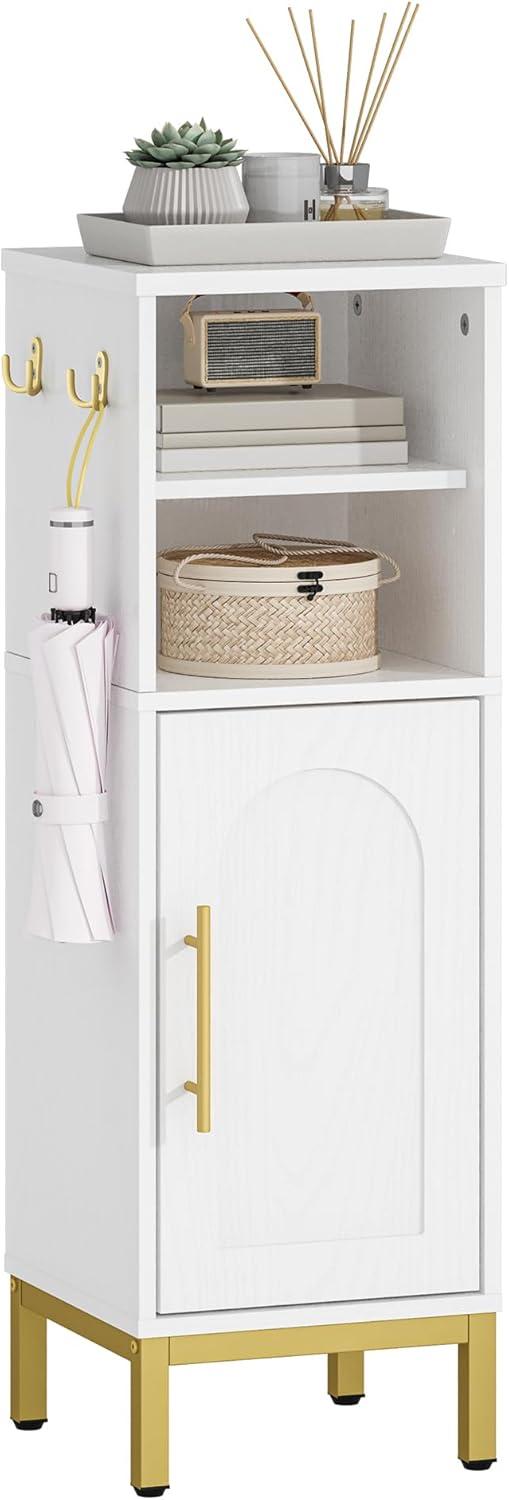 White MDF Bathroom Storage Cabinet with Adjustable Shelves