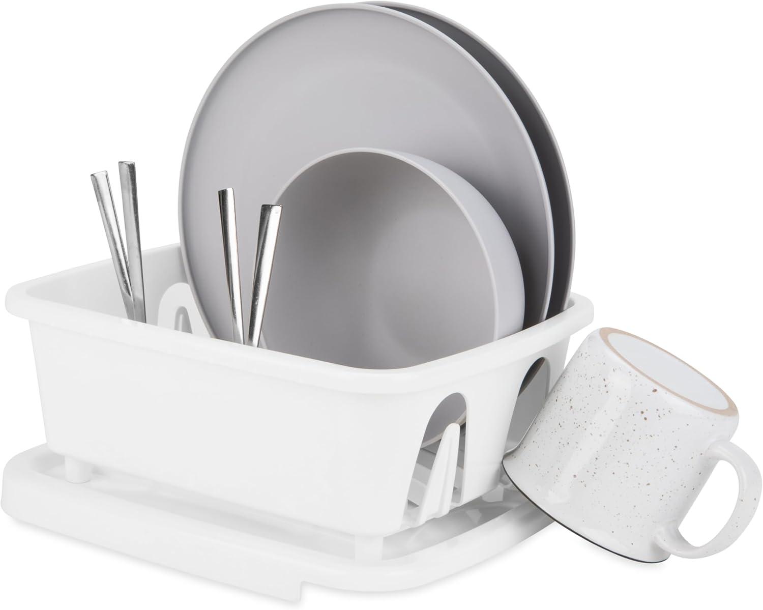 Mini Dish Drainer & Tray, White (Eng/Fr)