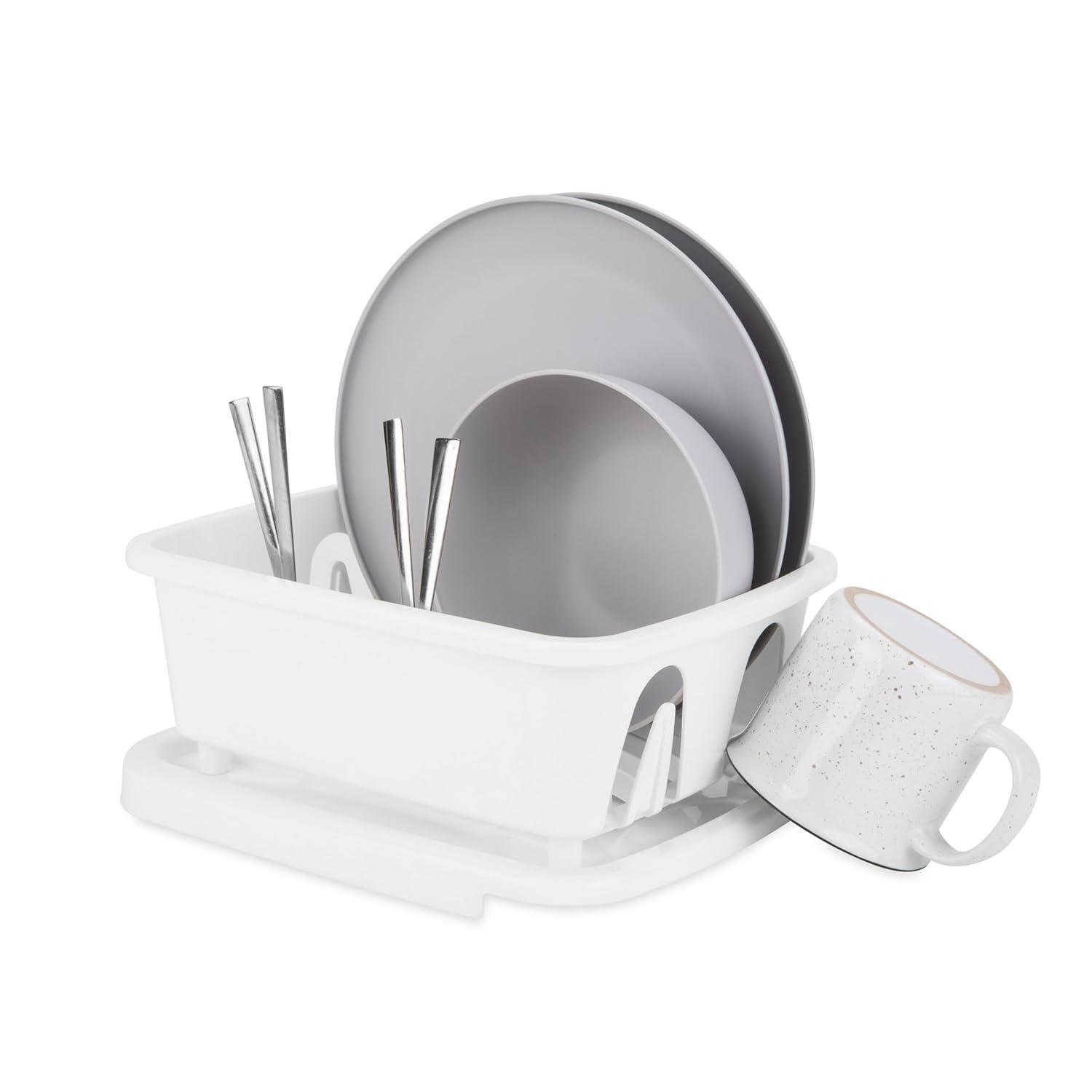 Mini Dish Drainer & Tray, White (Eng/Fr)