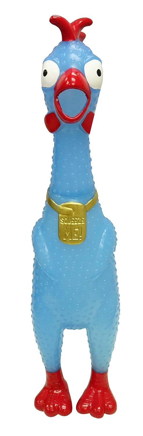 Animolds Squeeze Me Rubber Chicken Toy | Screaming Squeaky Chicken for Kids & Dogs | Novelty Prank Gag Gift (1 Pack Glow in The Dark)