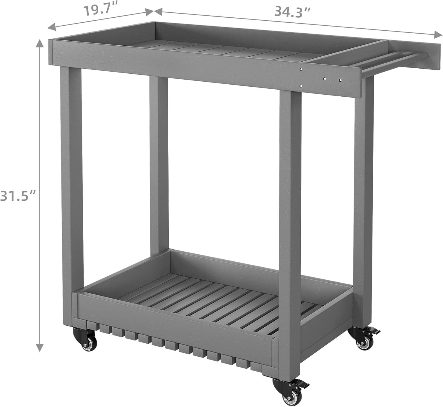 Gray HDPE Heavy Duty Utility Cart with Wheels