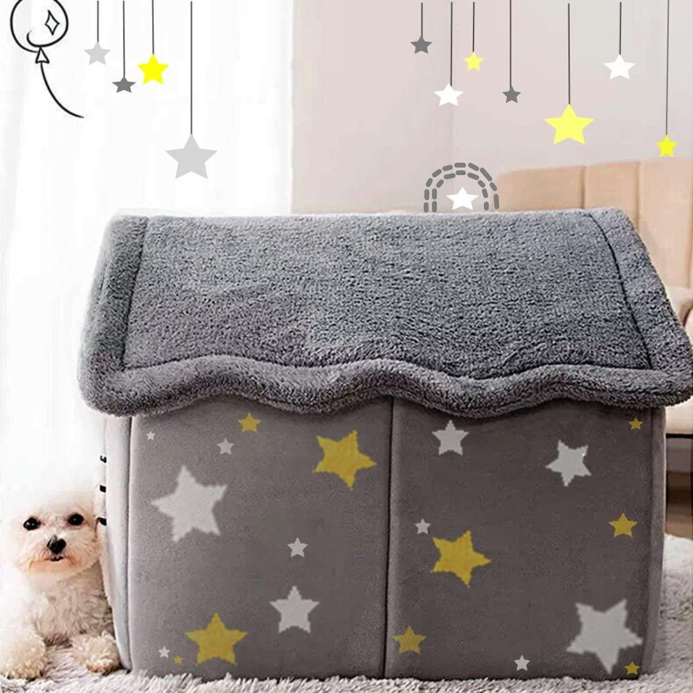 Dog House Indoor Memory Sponge, Foldable Dog House Kennel Bed Mat With Cushion For Small Medium Large Dogs Cats, Winter Warm Cat Nest Puppy Cave Sofa Pet Products (Medium)