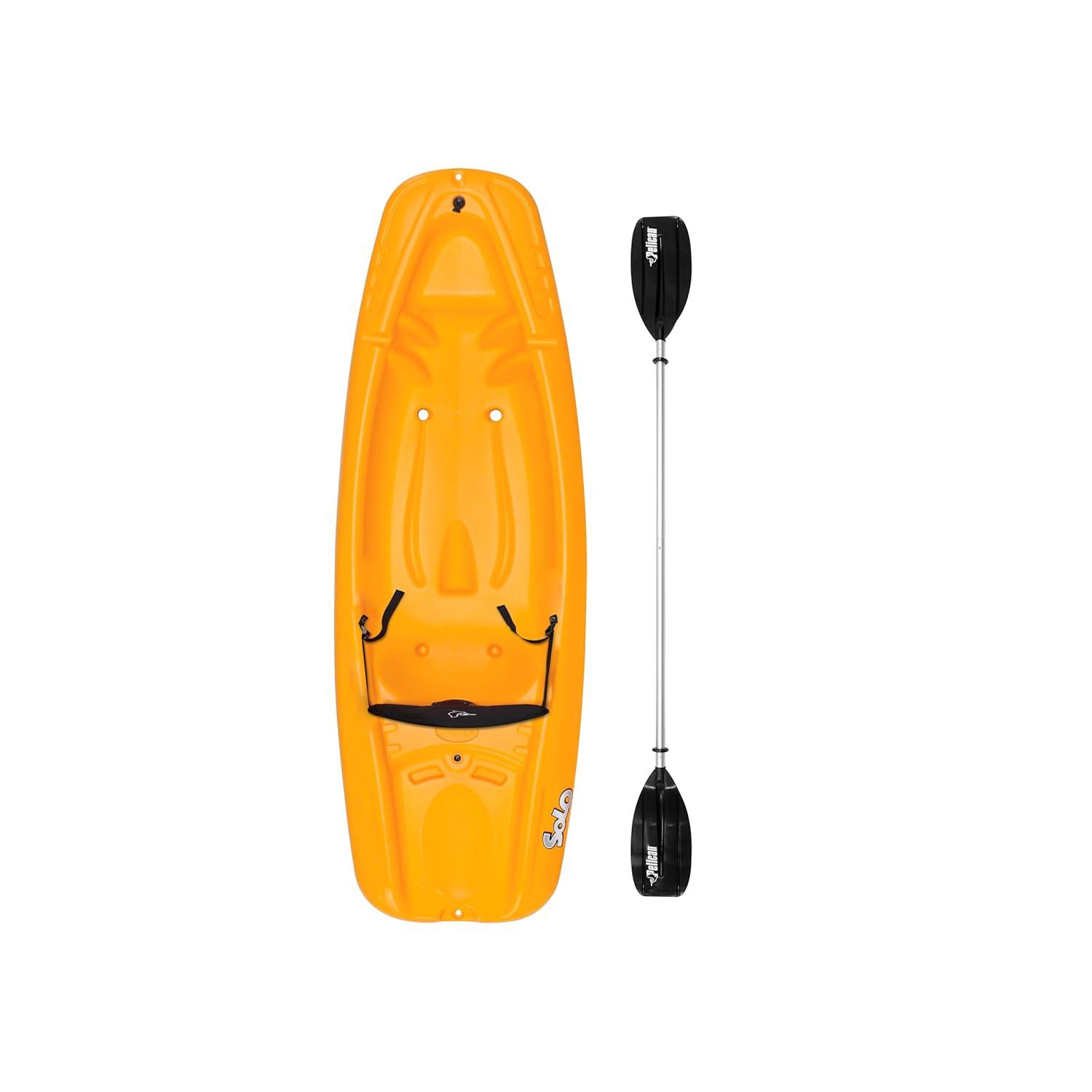 Pelican - Solo - Sit-on-top Kayak- For Kids Kayak - Paddle Included - 6 ft Mango