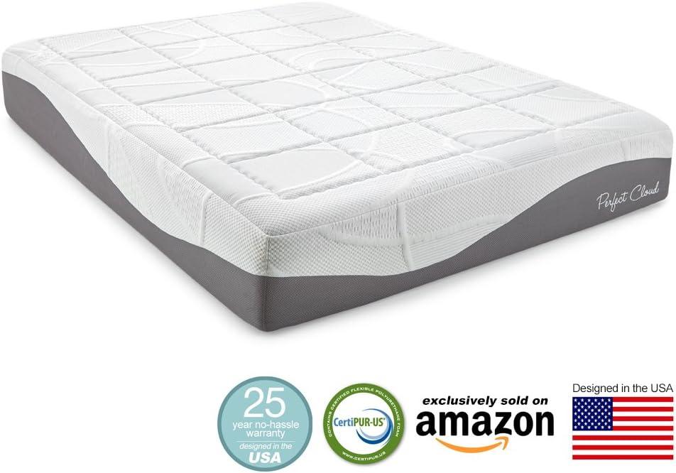 Perfect Cloud Colchón de Memory Foam de Elegancia Colchón de Cama Refrescante de Firmeza Media de 12", Full