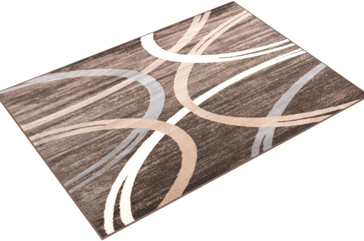World Rug Gallery Contemporary Abstract Circles Design Brown 7'10" x 10'2" Area Rug
