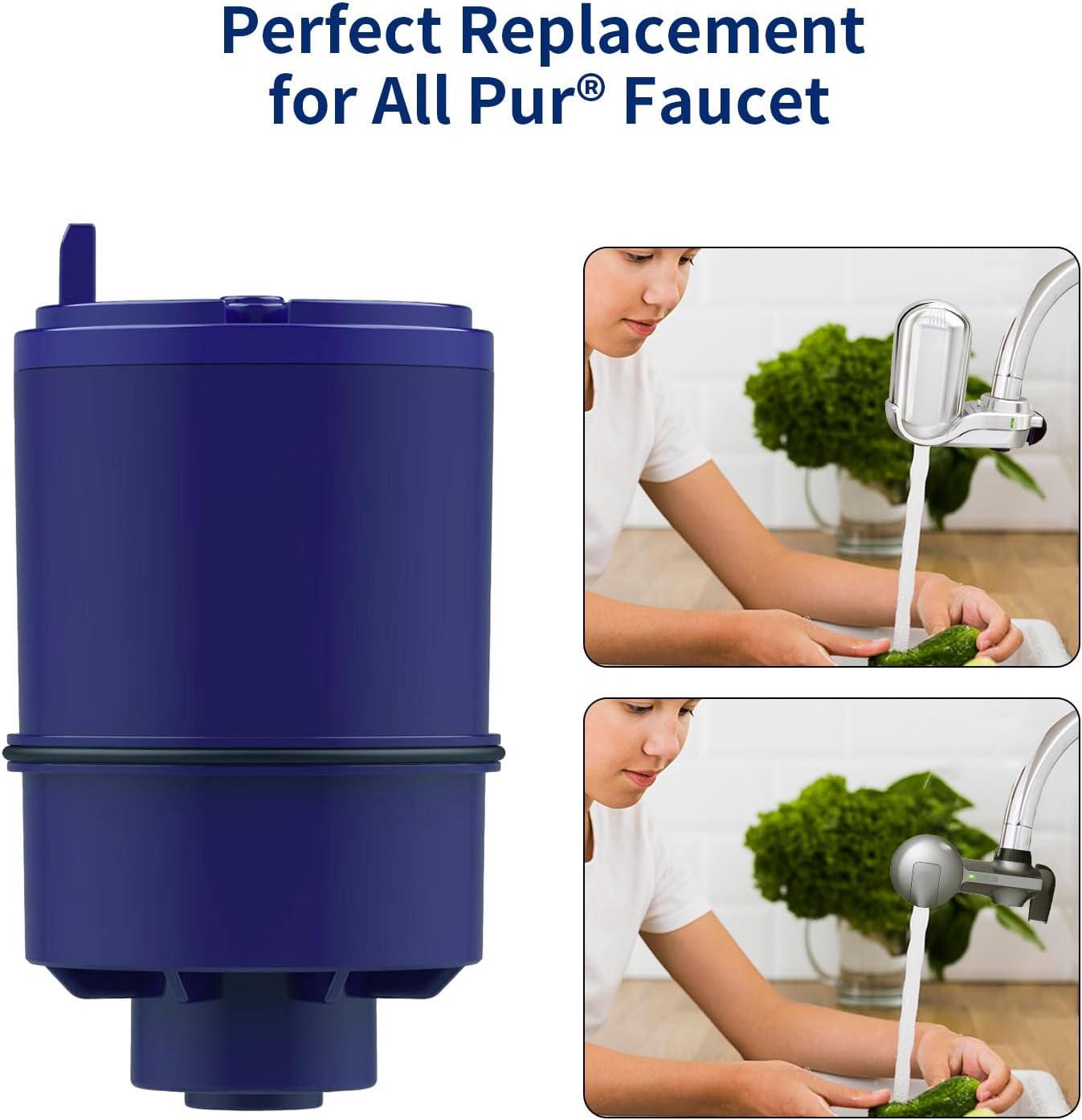 Brightify 6 Packs Water Faucet Replacements for Pur Filter RF-3375, RF-9999, Faucet Water Filter Replacements for FM-2500, FM-3700, FM-2000B, PFM150W, PFM350V, PFM400H, FM 3333B, Pur-0A1, Blue