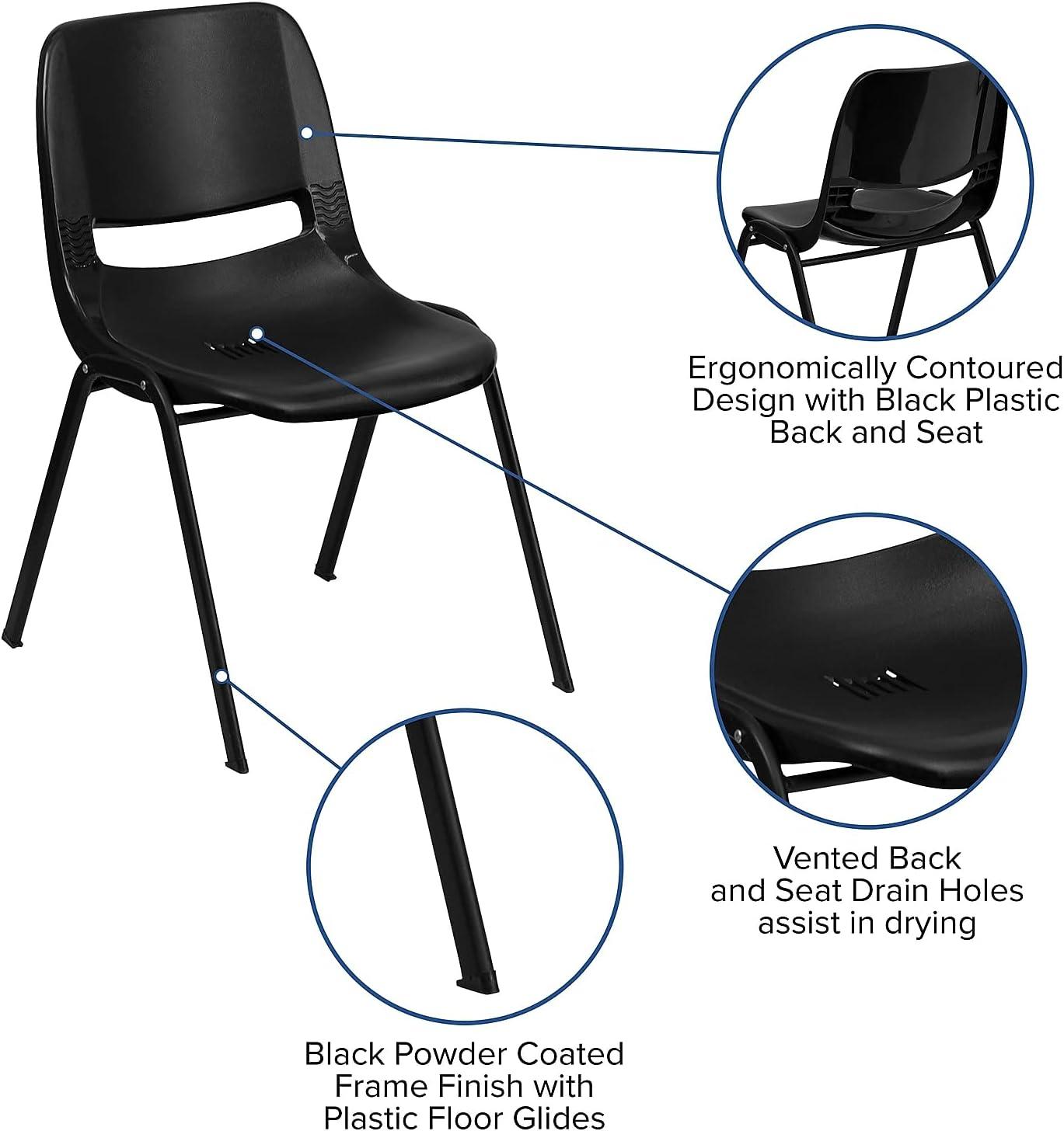 Romeo 440 lb. Capacity Kid's Ergonomic Shell Stack Chair