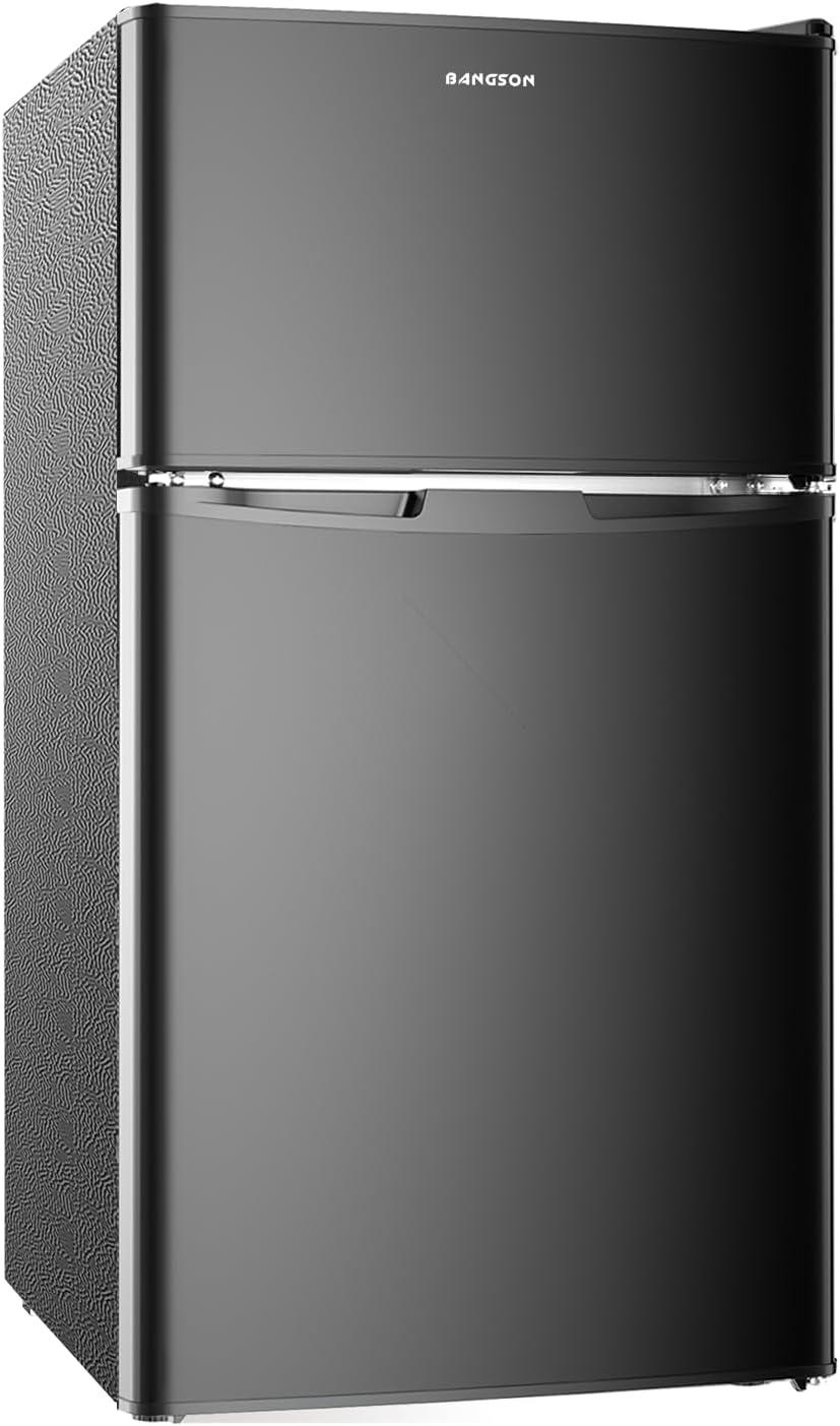 BANGSON 3.2 CU.FT, 2 Door Small Refrigerator with Freezer