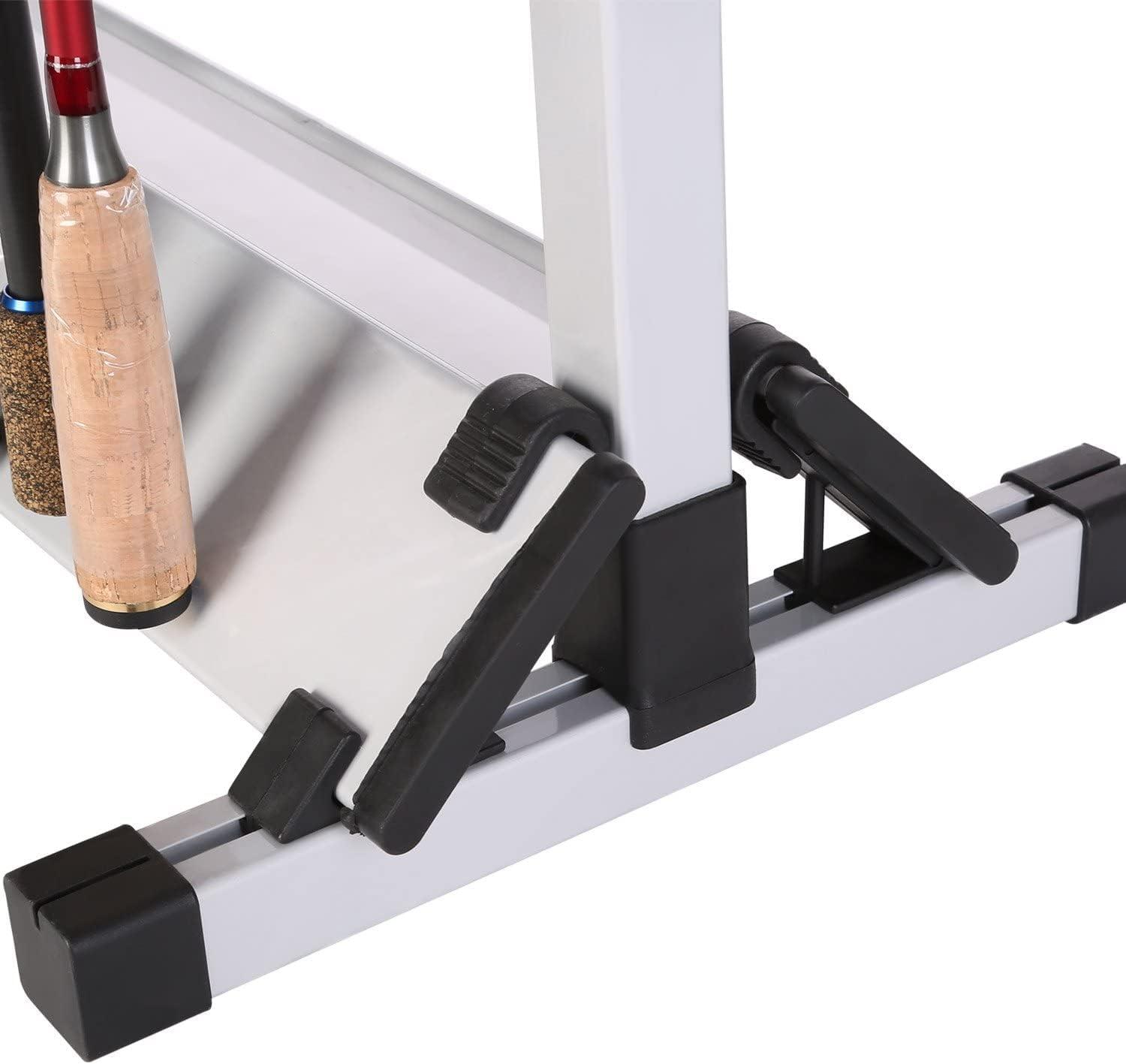 One Bass Fishing Rod Rack Metal Aluminum Alloy Fishing Rod Holder Portable Rod Organizer for All Type Fishing Pole, Hold Up to 12 Rods