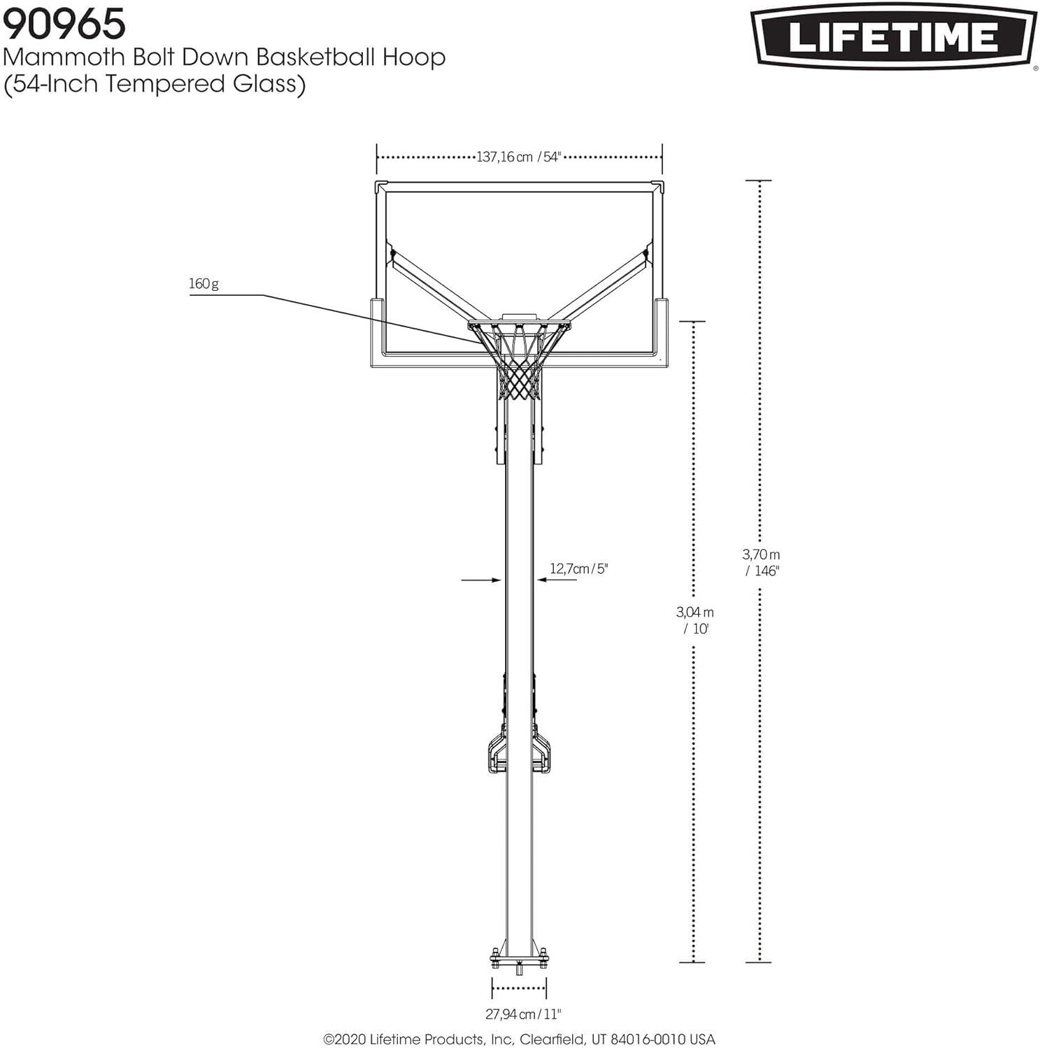 Lifetime 54" Mammoth Bolt Down Basketball Hoop