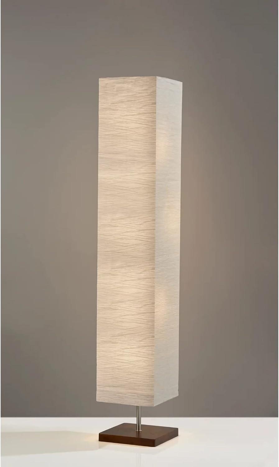 Dune Floorchiere Walnut/Brushed Steel - Adesso: Modern Home Lighting, ETL Listed, 3 Bulb Capacity