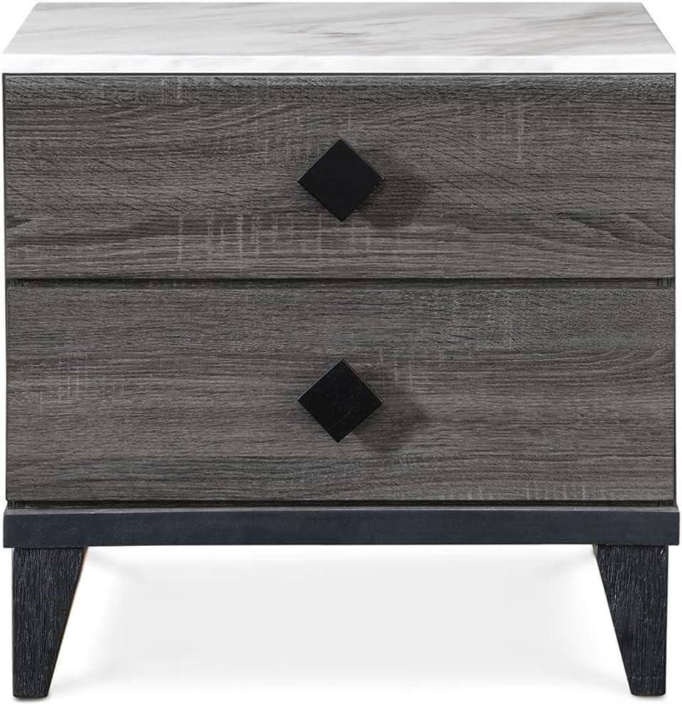 Sutton Micah Modern Side Table with 2-Drawers