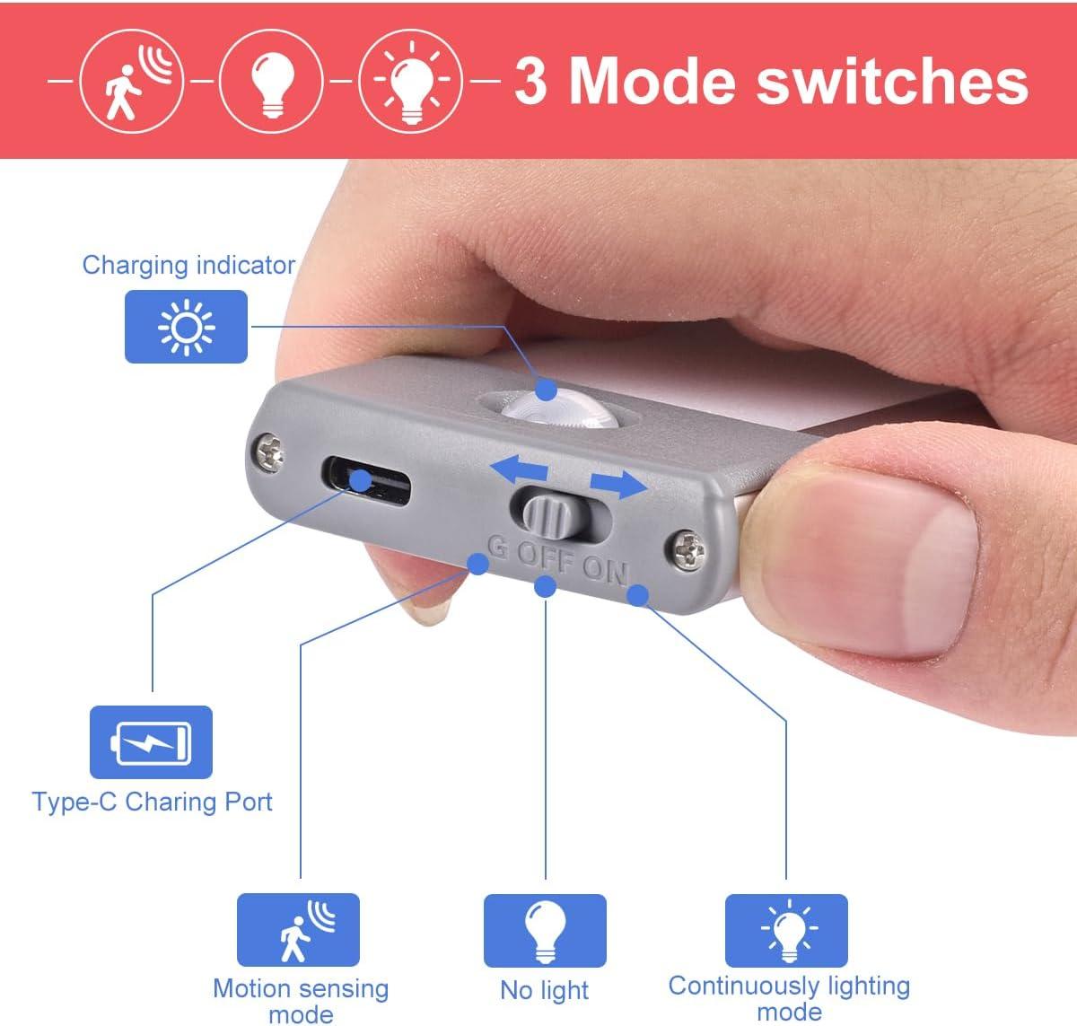 LEPOTEC 2022 30 LED Under Counter Closet Lighting, Pantry Light, LED Motion Sensor Cabinet Light Battery Powered Operated Light 2500mah Rechargeable Wireless Motion Sensor Closet Light