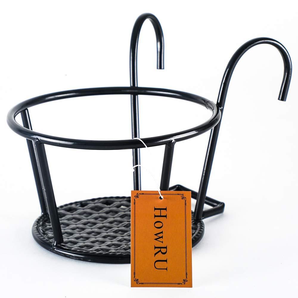 3-Pack of Hanging Baskets for Outdoor Décor Black Iron Flower Pot Hangers