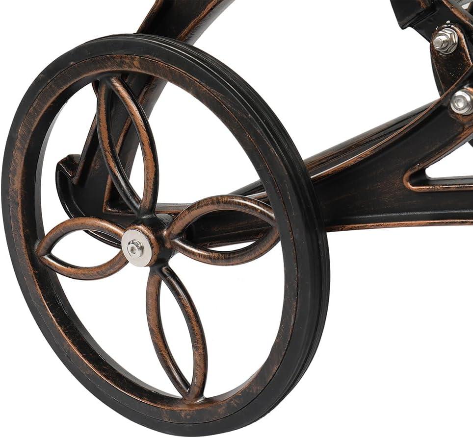 VINGLI Cast Aluminum Outdoor Chaise Lounge Chair with Wheels, Patio Chaise Lounge with 3-Position Adjustable Backrest, Outdoor Tanning Chair Patio Lounge Chair (Bronze, Without Cushion)