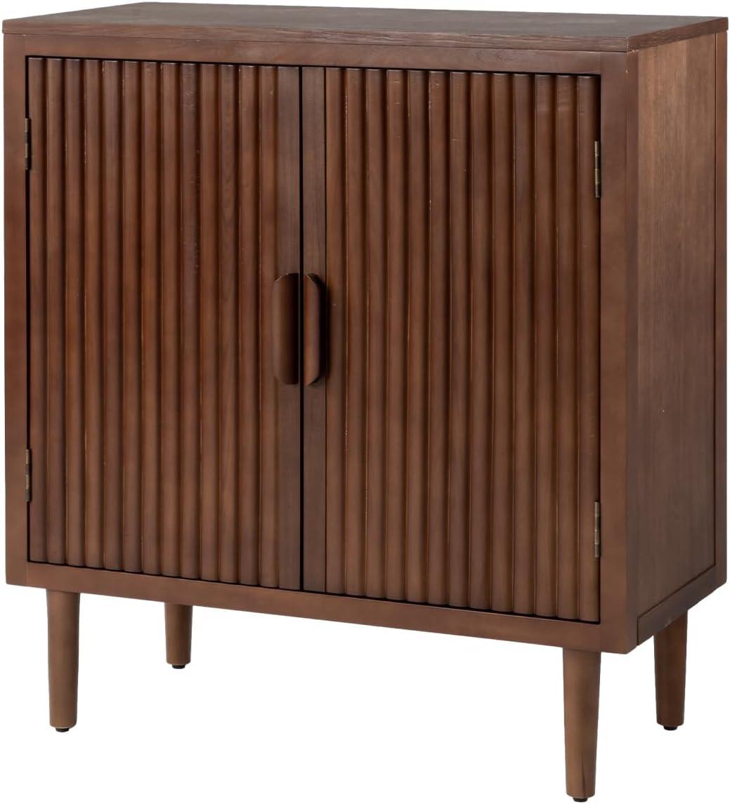 Brown MDF Modern Accent Cabinet with Doors and Shelves