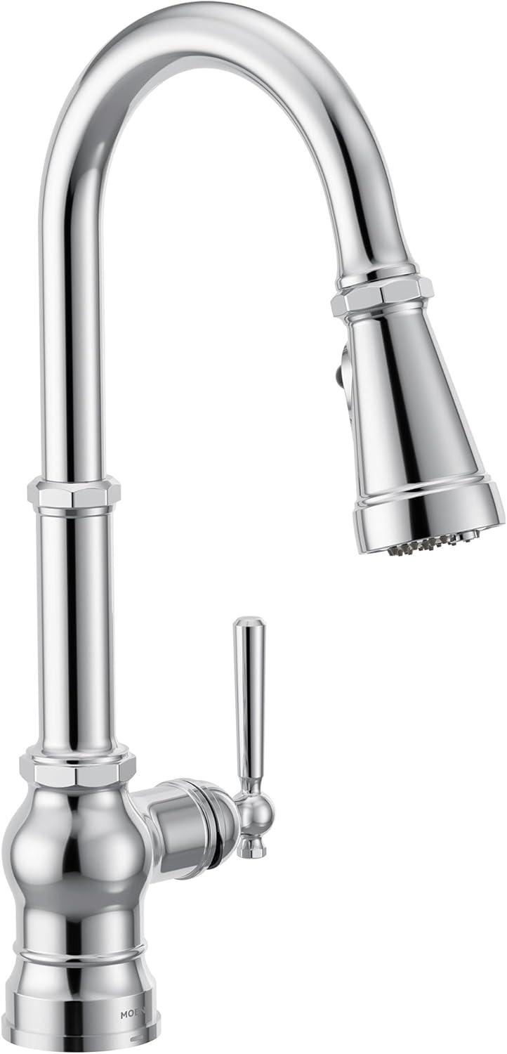 Chrome High Arc Pulldown Kitchen Faucet with Pull-out Spray