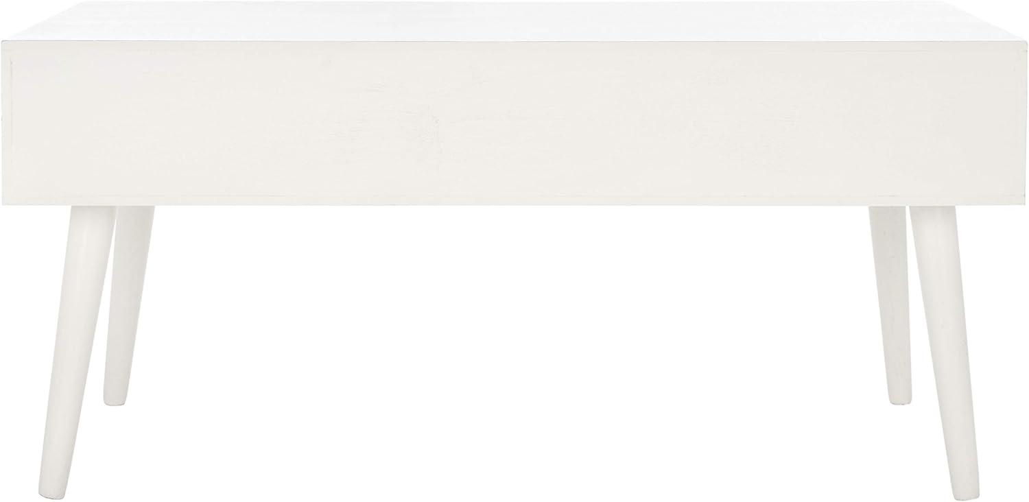 Mozart Mid-Century Coffee Table - Distressed White - Safavieh