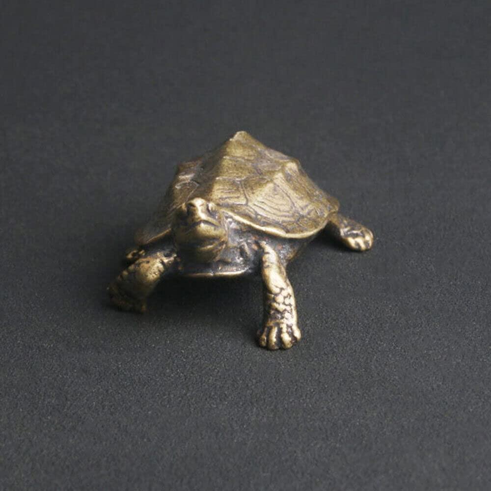 TEAMWILL 1PC Brass Vintage Turtle Figurine Statue Home Ornaments Animal Figurines Gift US