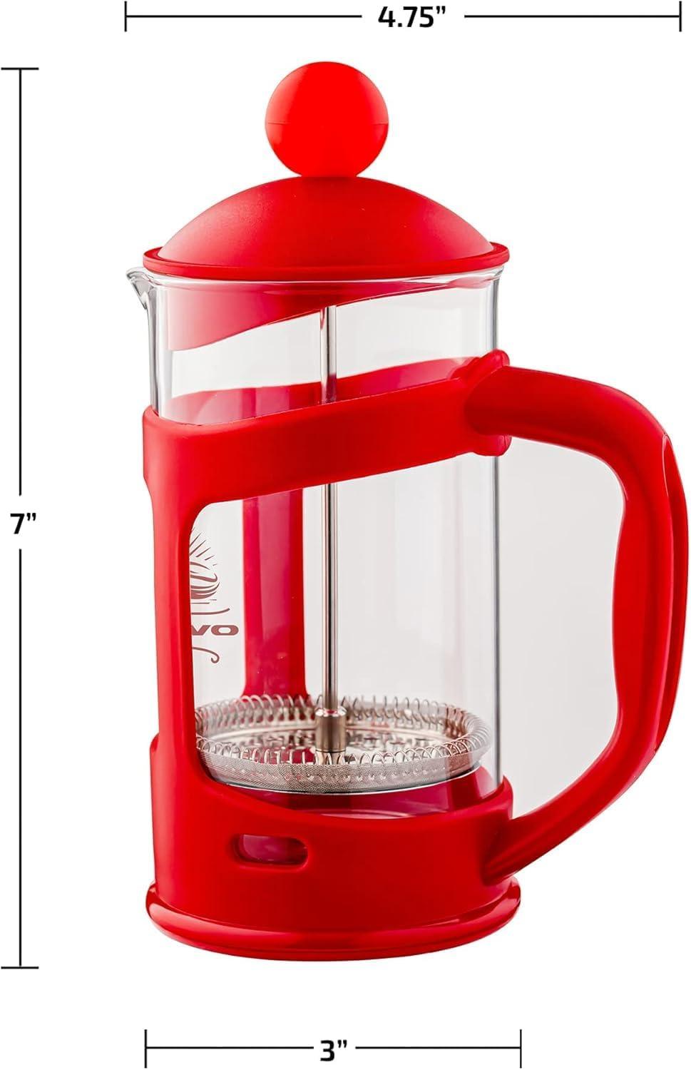 Ovente OVENTE 12 Ounce French Press Coffee Tea and Espresso 4 Filter Stainless-Steel FPT12R