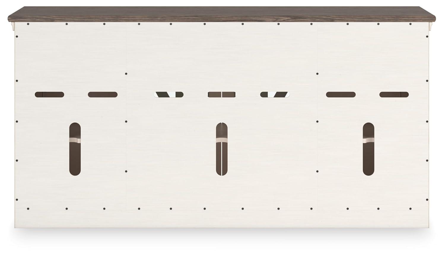 Signature Design by Ashley Bolanburg TV Stand for TVs up to 50" White: Mid-Century Modern Media Console with Cable Management