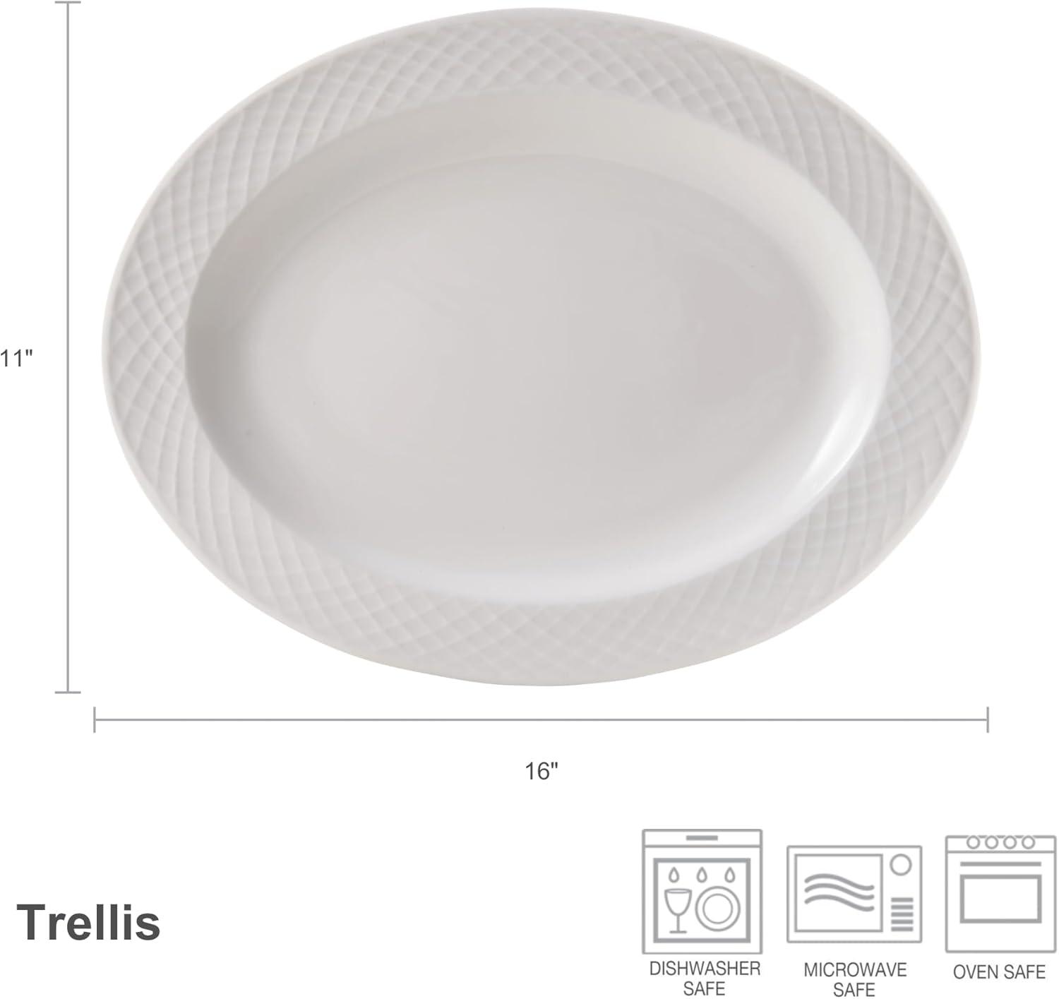 Mikasa Mikasa Trellis 16in. Lightweight Chip-Resistant Bone China Serving Platter