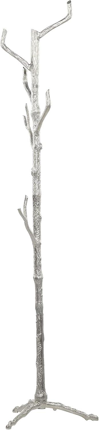 DecMode 17" x 71" Silver Aluminum Metal Coat Rack, 1-Piece