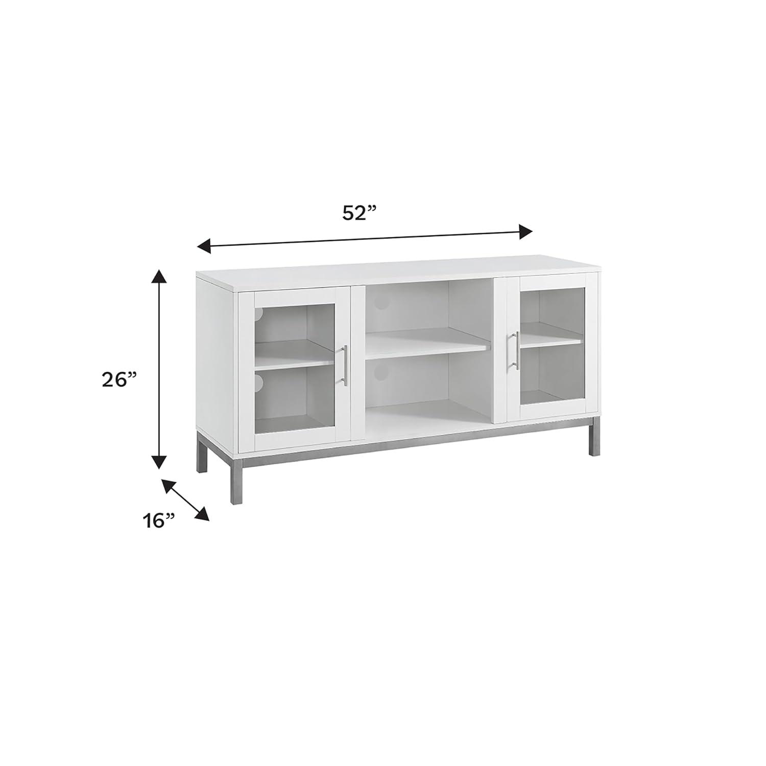 Walker Edison Modern 2-Door TV Stand for TVs up to 58", White
