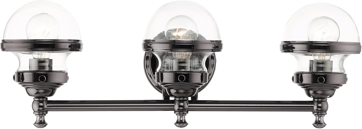 Livex Lighting Oldwick 3 - Light Vanity in  Polished Black Chrome