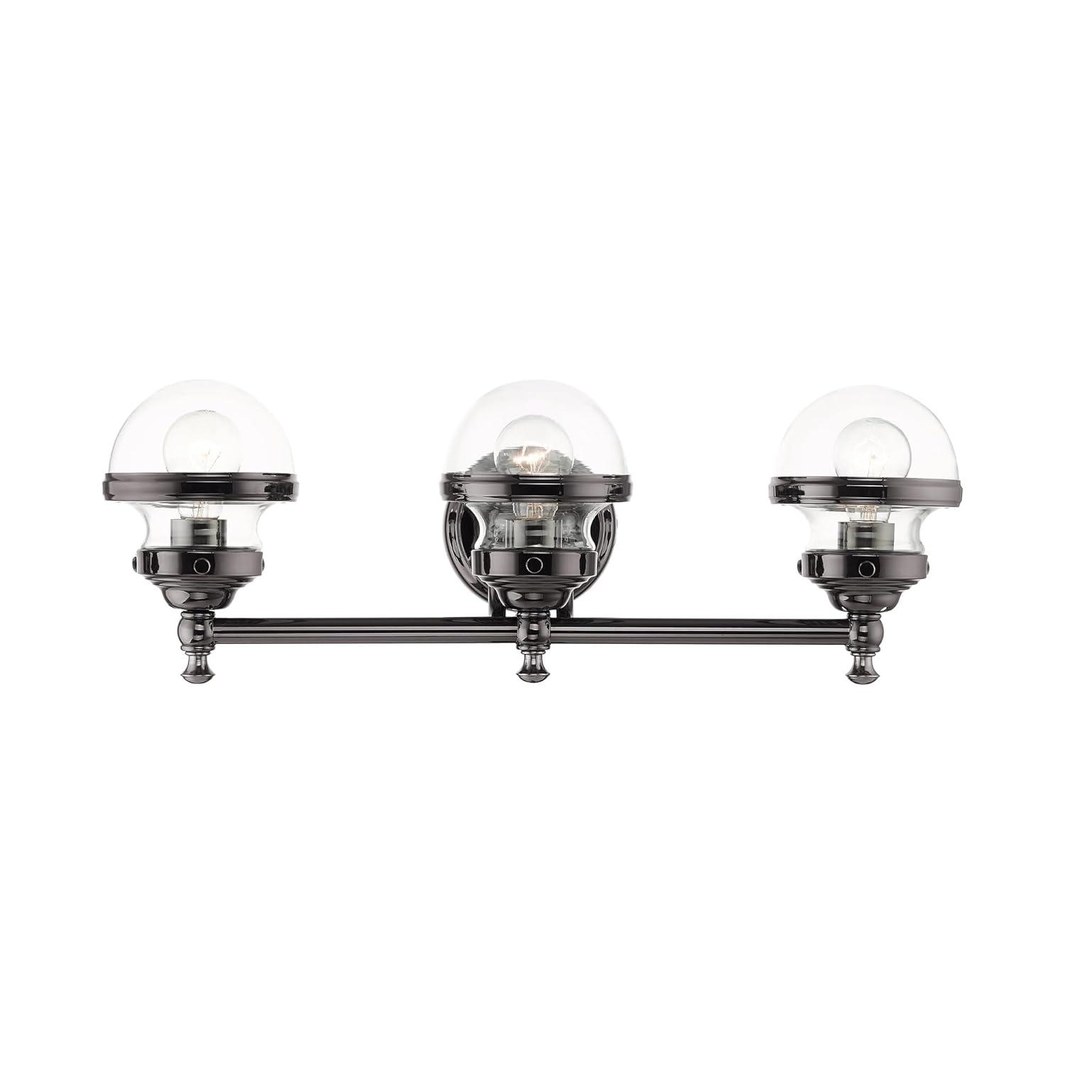 Livex Lighting Oldwick 3 - Light Vanity in  Polished Black Chrome