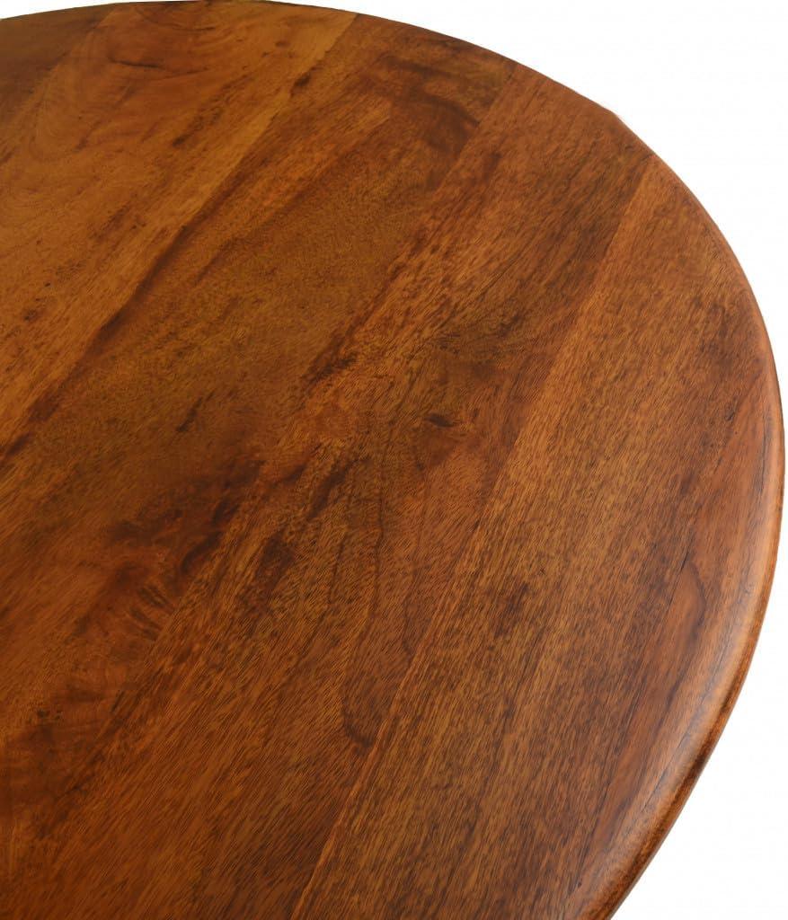 Carolina Living 30" Somerset Wood Top Round Dining Table Black: Mango Wood, Pedestal Base