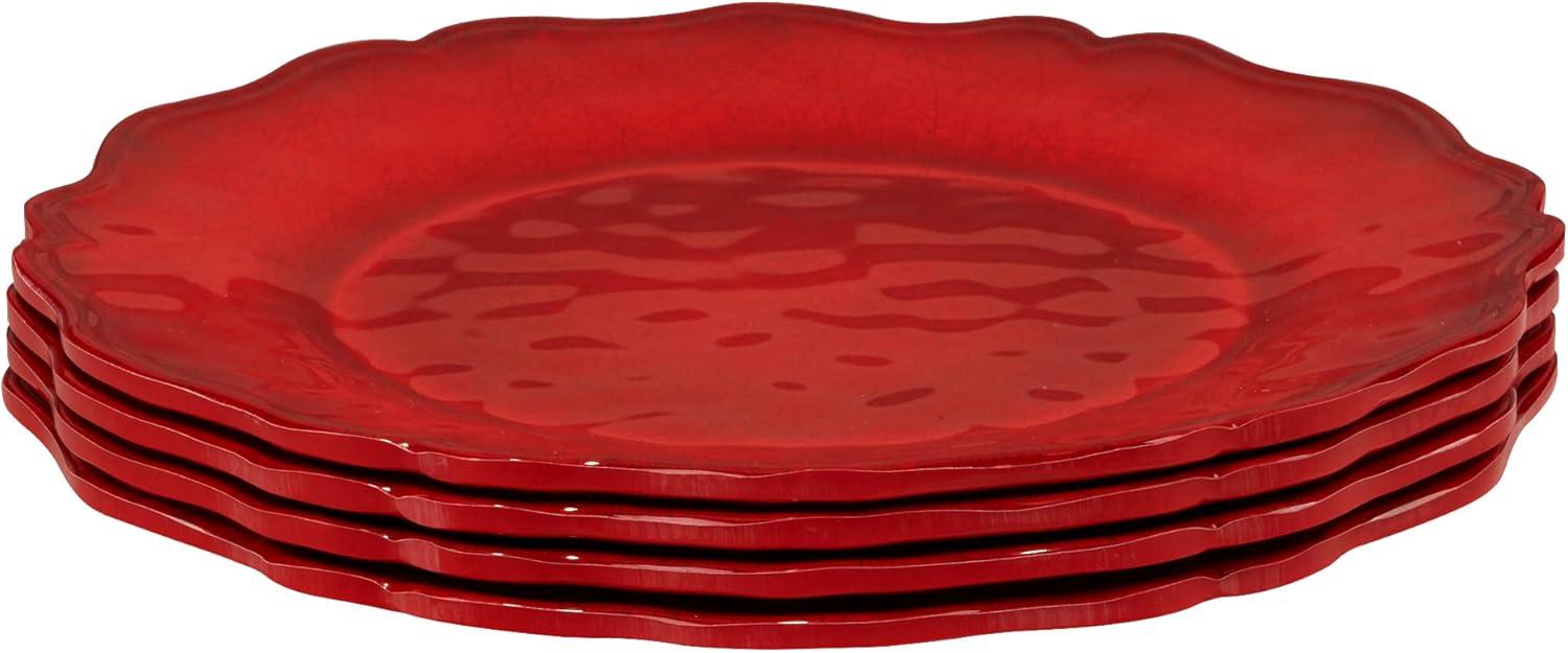 Red Crackle Set of 4 Dinner Plate 11" (Set of 4)