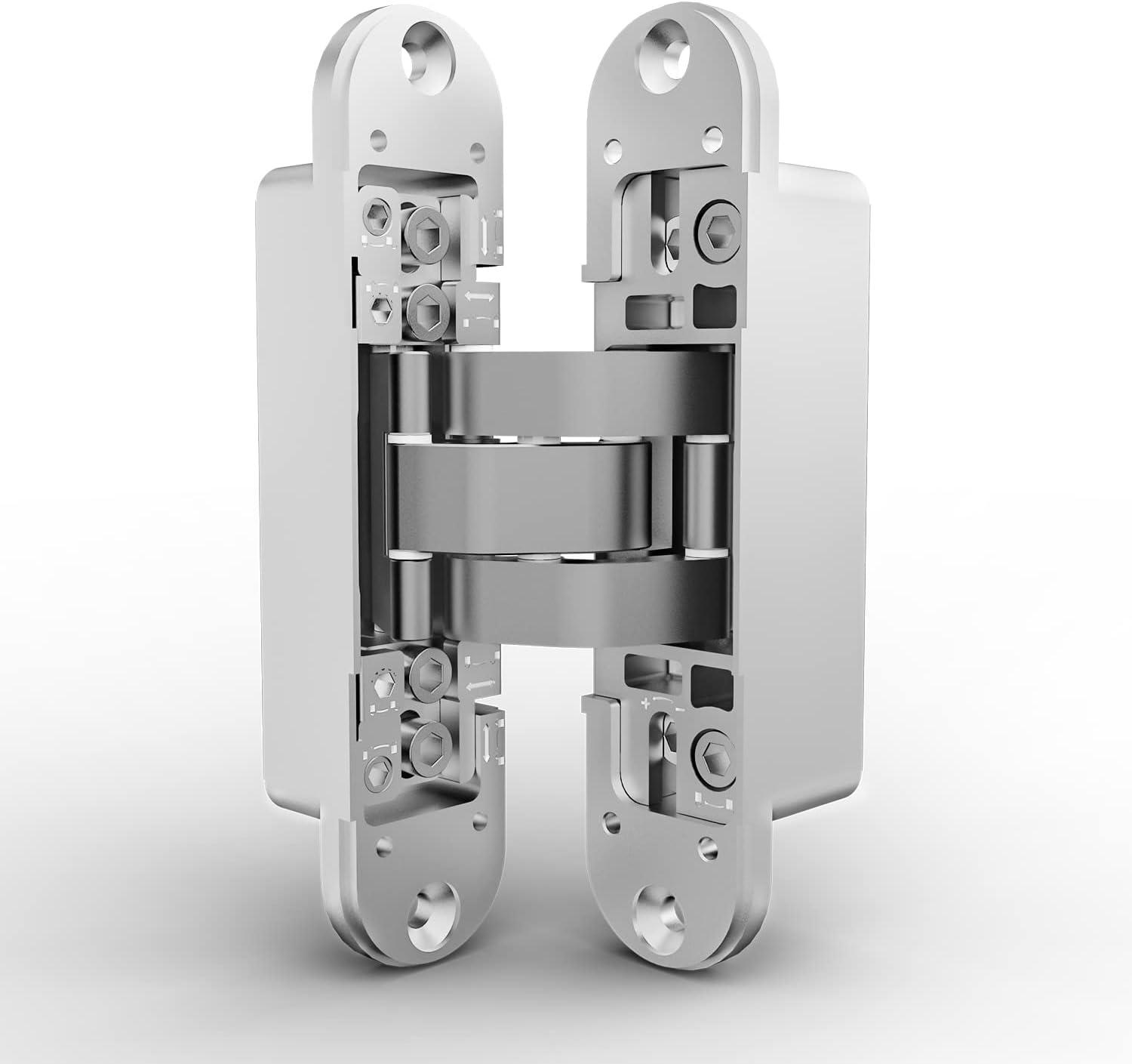 Villar Home Designs 3D Concealed Invisible 3 Way Adjustable Heavy-Duty Door Hinge Chrome