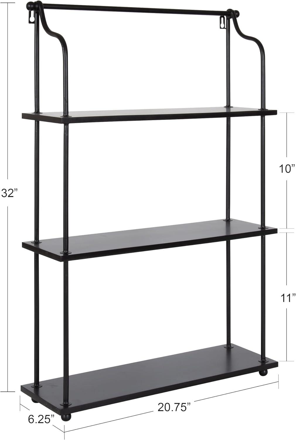 21" x 32" Walters Wood/Metal 3 Tier Shelving - Kate & Laurel All Things Decor