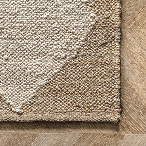 Louie Diamond Checkerboard Natural Jute 5' x 8' Area Rug